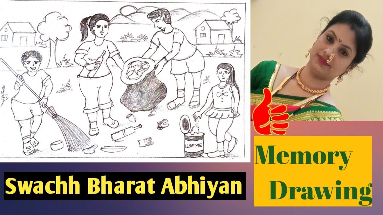 How To Draw Swachh Bharat Abhiyaan Memory Drawing | Swachh Bharat ...