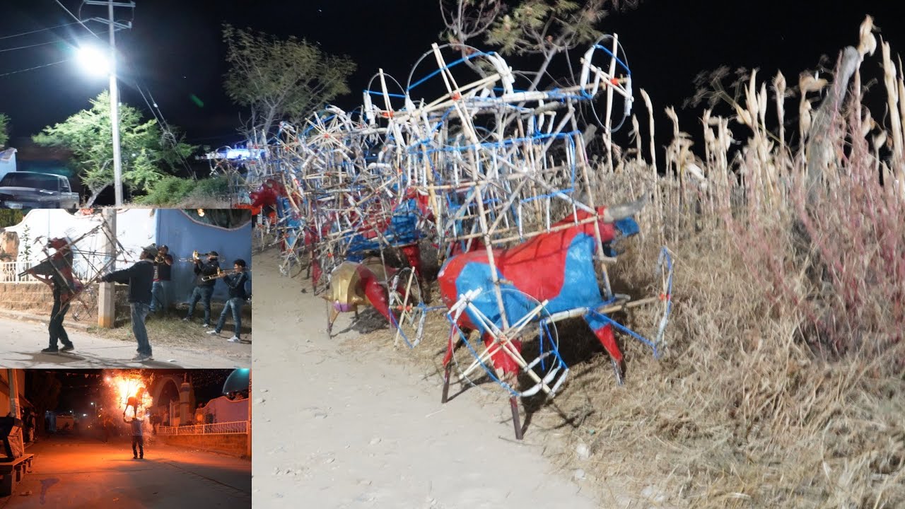 Quema de Toritos artificiales, San Sebastián del Monte  Oaxaca 09 12 2022