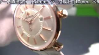 MOVEBEST レディース腕時計 日本製クオーツ  5気圧防水 本革ベルト  ホワイト/ローズゴールド