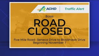 Road closures/detours for the Treasure Valley