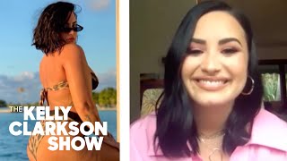 "i love me" singer demi lovato admits to kelly clarkson that she
edited a recent bikini photo of herself before posting it online
because was worried about people criticizing her body. tells ...