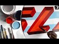 Painting 3d letter writing wall design font art  key of arts