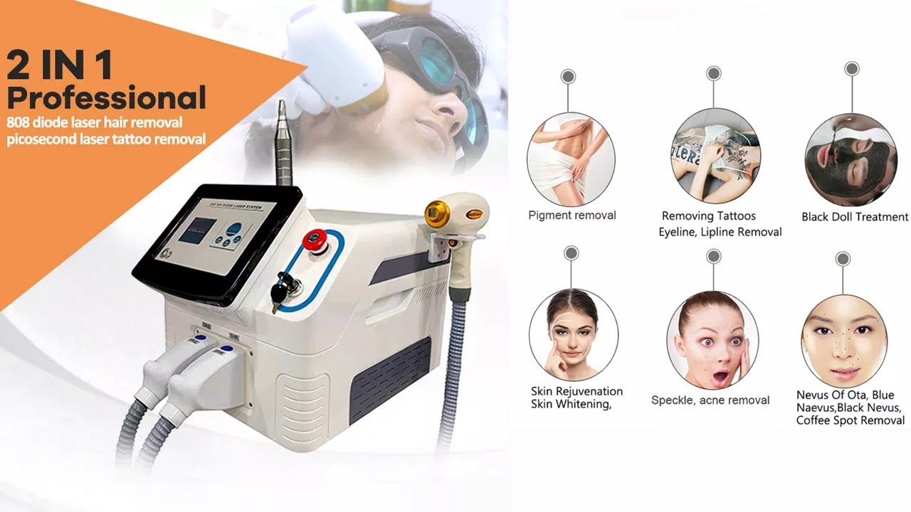 Portable 808 diode laser hair removal / tattoo removal picolaser