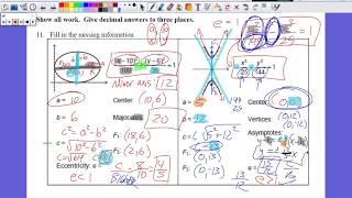 PreCalculus | Unit 10 - Parametric Functions & Conic Sections (Test Review Q11)