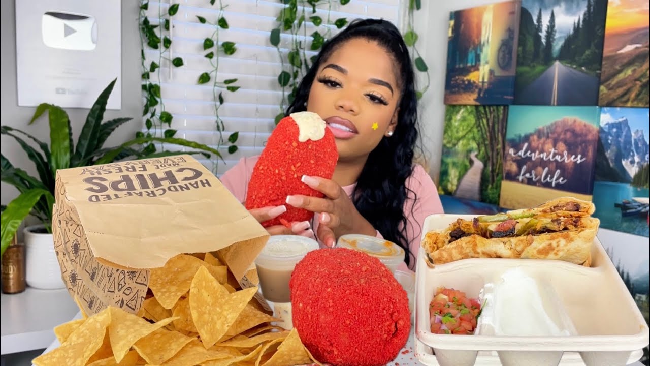 CHIPOTLE NEW SMOKED BRISKET FRIED HOT CHEETOS BURRITO |CHEESY ￼￼QUESADILLAS