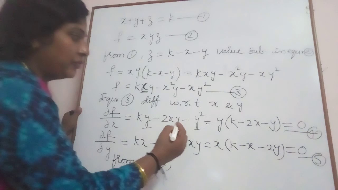 JNTU BTech M2 Maths Problem On Maximum N Minimum Of Three Variable Function In Partial 