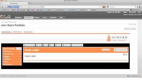 Linking to another LiveText Document in your Portfolio