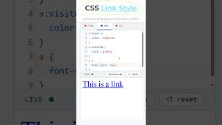 CSS Link Style #csstutorial #htmlcoding #coding