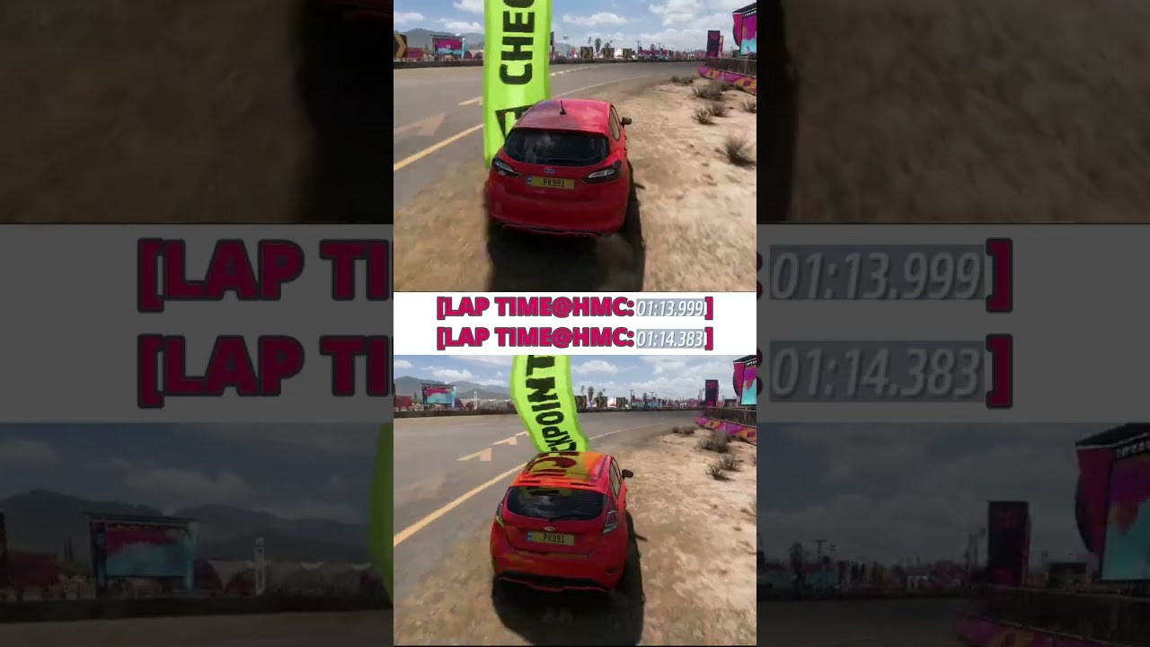 2023 Ford Fiesta ST VS 2014 Ford Fiesta ST Lap Time Comparison @HMC w/Slick Race Tire in FH5
