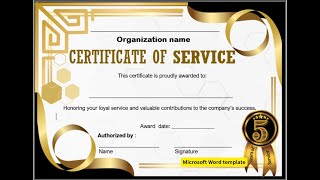 Certificate of Service | How to edit this template