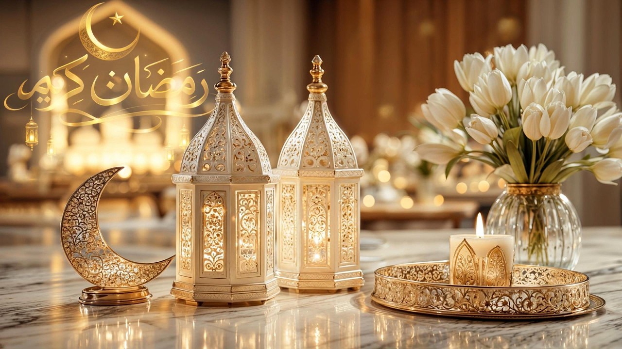 Relaxing Ramadan Ambience Islamic Background | Luxury Tv Art Corner أجمل خلفية شاشة رمضان