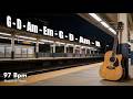 Lonely Station (G Major) Romantic Acoustic Guitar Backing Track 205