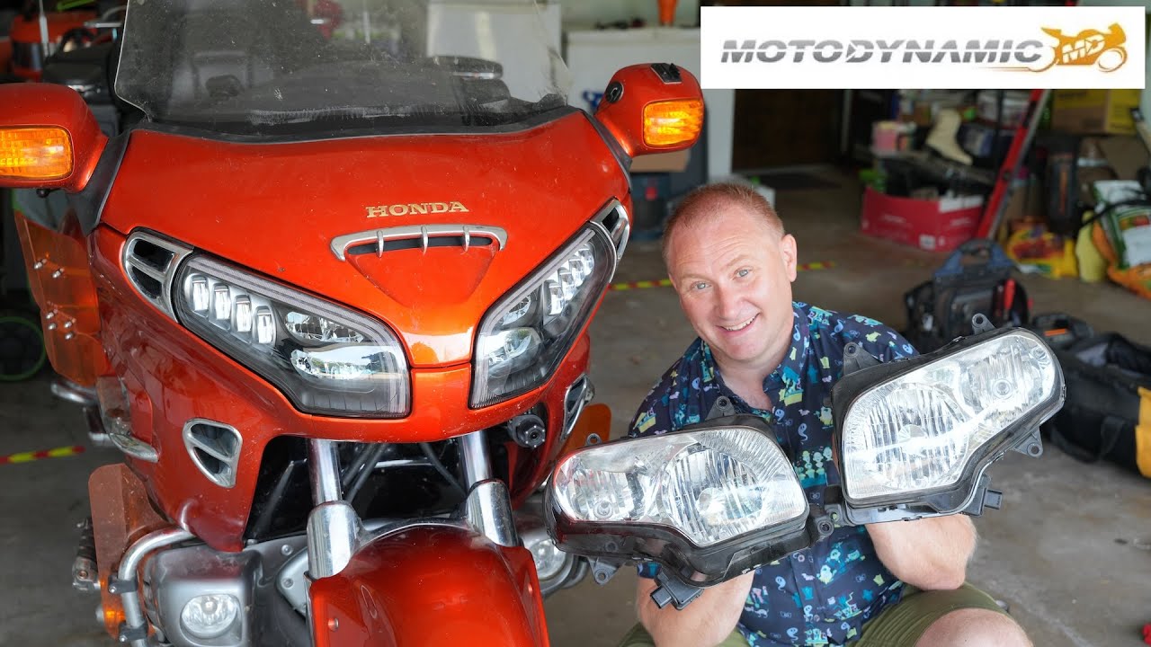 MotoDynamic LED Headlight Install on 2003 Honda GL1800 Goldwing