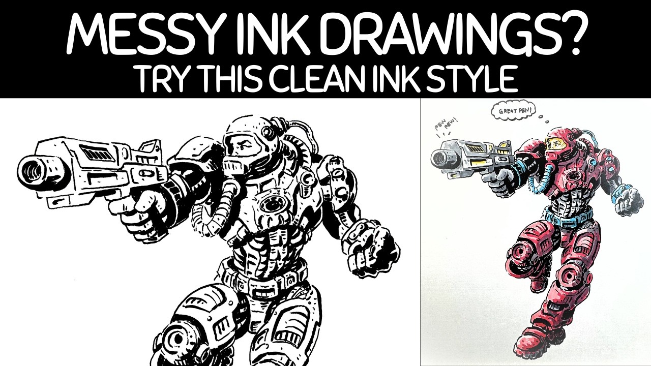 If You Have Messy Ink Drawings, Try This Clean Pen and Ink Style for ...