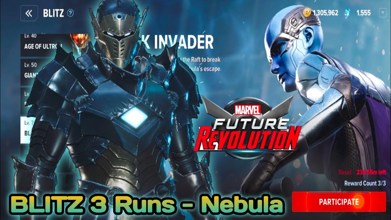 MARVEL Future Revolution | Black Invader - Nebula - BLITZ 3 Runs