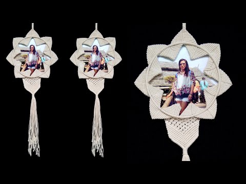 How to tie easy knot pattern # paracord/macrame wall hanging room decor photo frame diy
