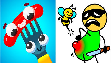 Fork N Sausage Vs Help Out Story 🌻☀️🐝 Hard Levels Challenge Walkthrough Gameplay GB4382