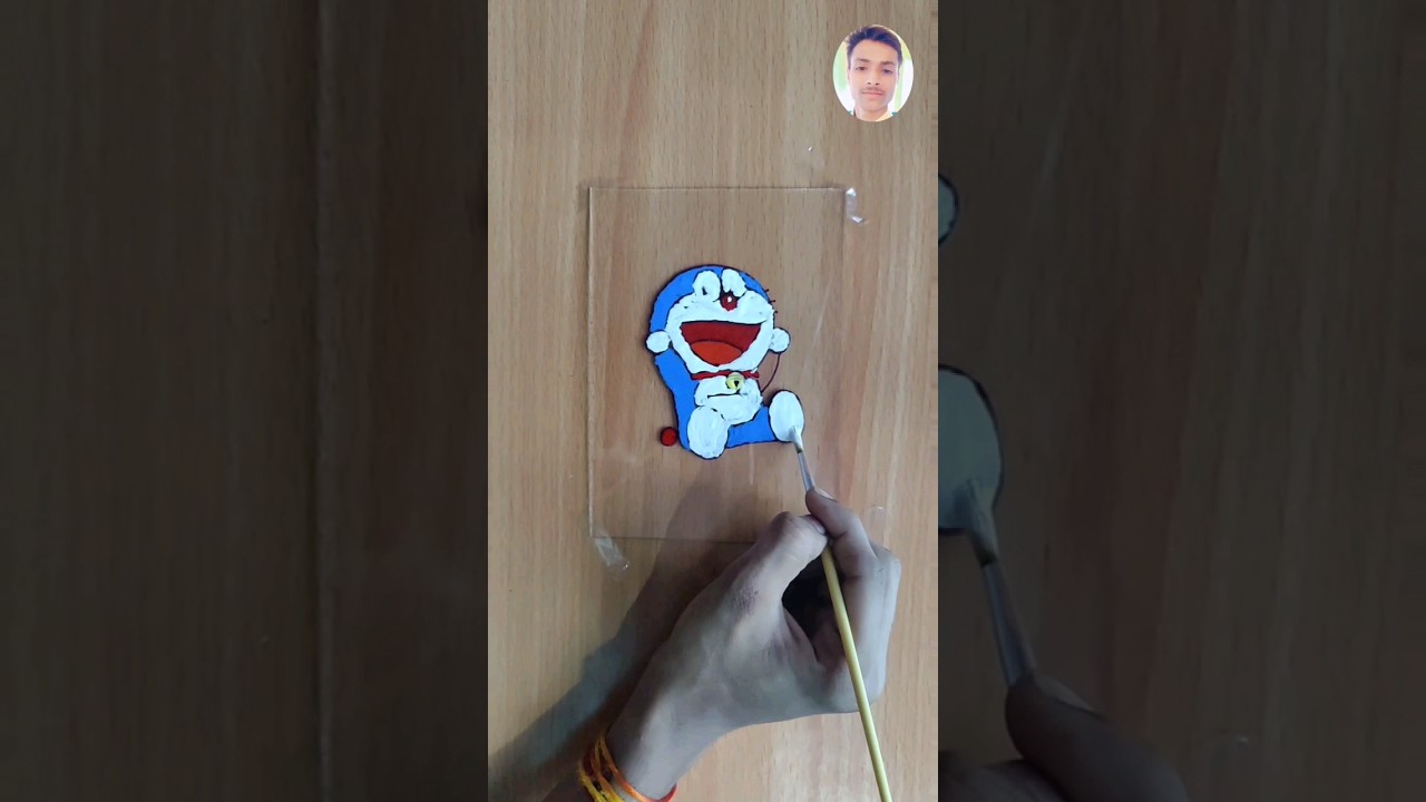 Doraemon glass painting 