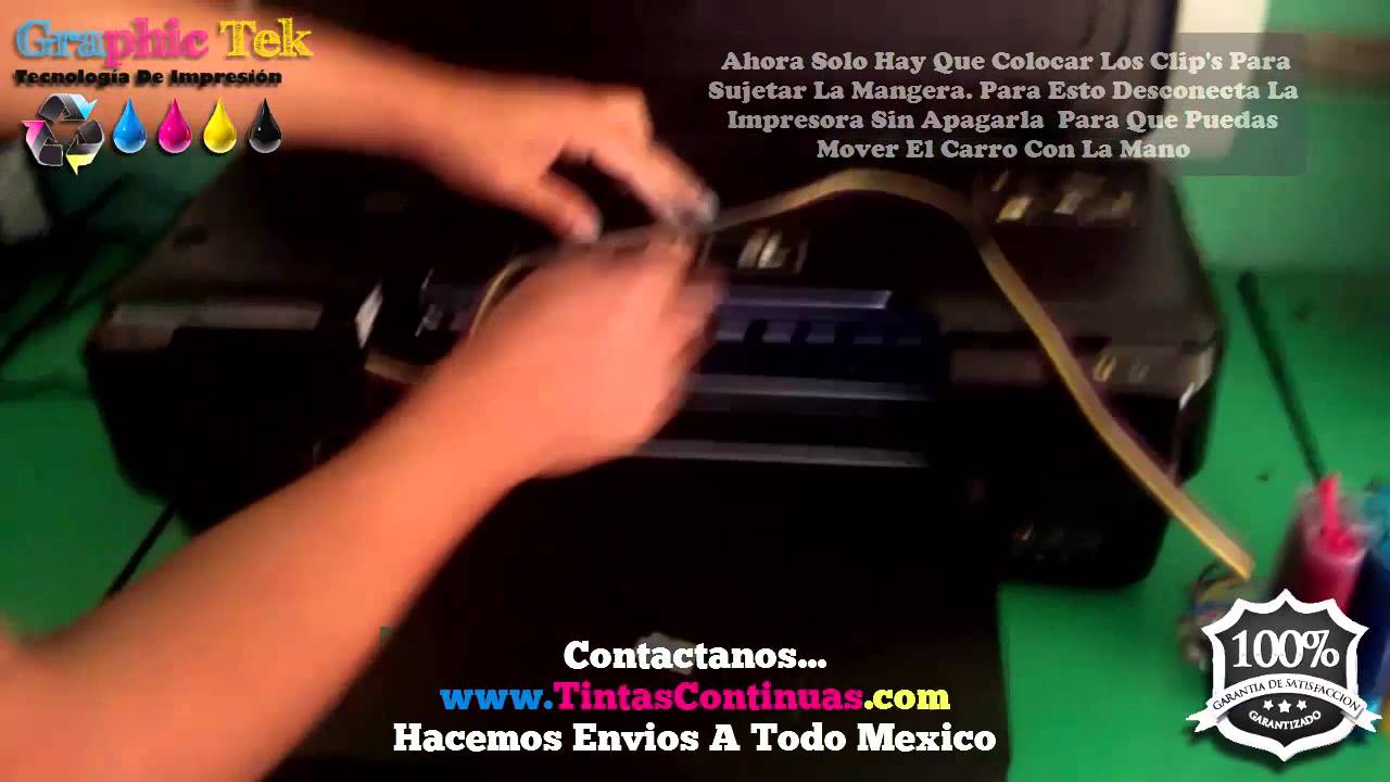 Instalacion Sistema De Tinta Continua En Impresora HP Officejet 7110 Formato  Ancho - YouTube