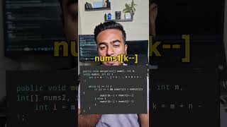 Leetcode 88. Merge Sorted Array. #dsa #leetcode #coding #microsoft #amazon #interview #java