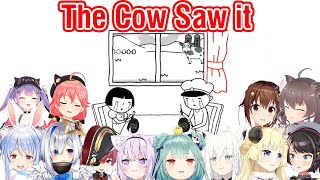 [Hololive] Everyone Reactions to Eating Steak in front of the Cow in Kuuki Yomi 3 [English Sub]