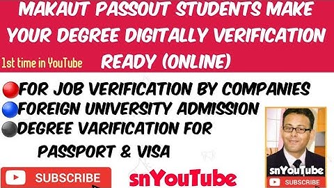 MAKAUT PASSOUT STUDENTS DIGITALLY (ONLINE) VERIFY YOUR DEGREE CERTIFICATE