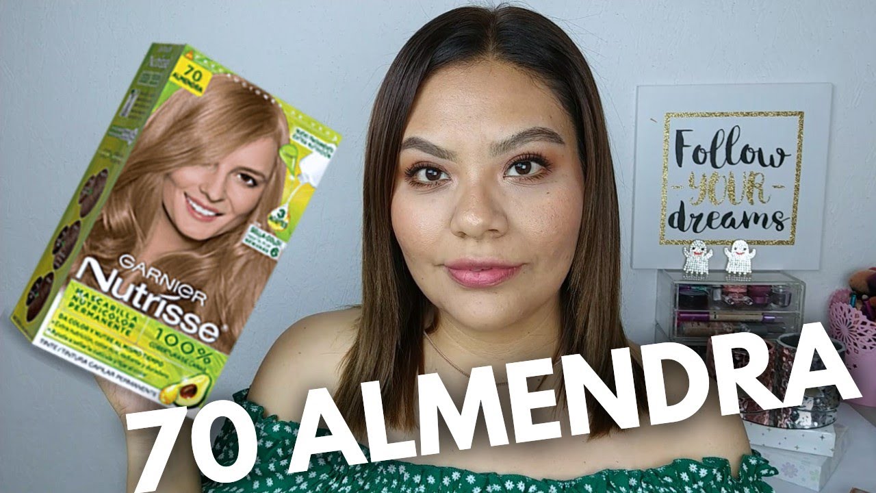 PROBANDO TINTE GARNIER NUTRISSE 70 *ALMENDRA* 🌿 || RUBIO👩‍🦰 