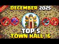 TOP 5 NEW Best Town Hall 16 TH16 Base Layout Link 2025 TH16 War CWL BASE Clash Of Clans 