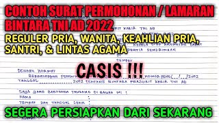 Saya Bacakan, Siapkan Dari Sekarang, Surat Permohonan Bintara TNI AD