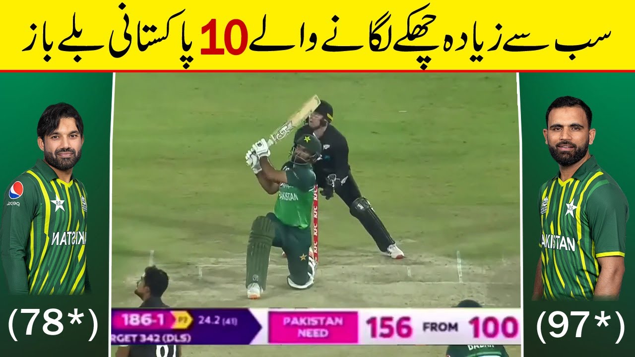 Top 10 Pakistani Batsmen Who Hit the Most Sixes in T20 Cricket - YouTube