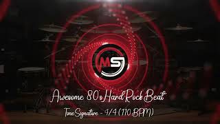 110 BPM ‖ Awesome 80's Hard Rock Beat #1 ‖ 4/4 Drum Track ‖ Drum Beat ‖ Metronome