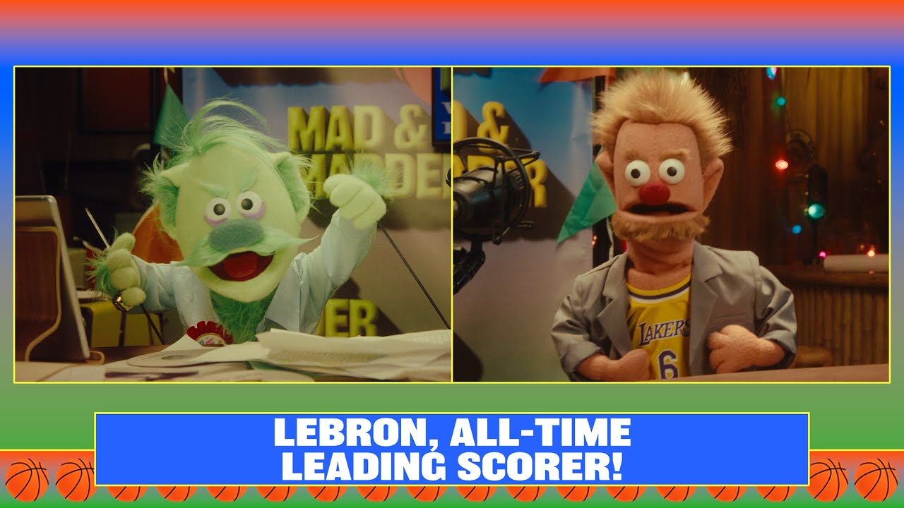 Skeptical Puppet Pair Roast LeBron NBA Record In Spoof Nike LMad + Madder Digital Series ACTIVATIVE