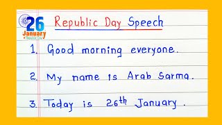 Republic Day Speech Speech On Republic Day In English Republic Day Speech For Junior Classes