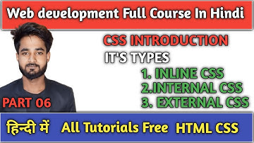 CSS Tutorial:  CSS Introduction | Inline, Internal & External CSS | Web Development Tutorials 6