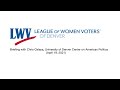 League of women voters of denver briefing  chris celaya university of denver center on am politics