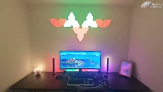 Gaming Room Glow-Up!   Ampere Lighting Triangle LED Panels Showcase#rgblight #gaming #gamingsetup