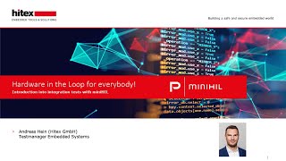 Hitex In depth live webinar  miniHIL