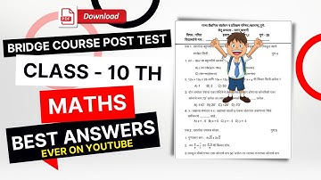 bridge course class 10th maths test 2 post test solved | setu abhyas uttar chachani 10vi ganit