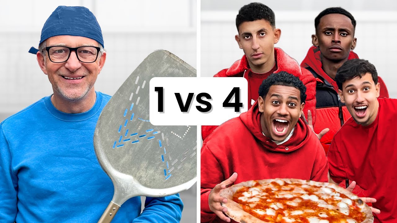 1 Pizzabakker vs 4 Youtubers, Wie Bakt de Beste Pizza's?!
