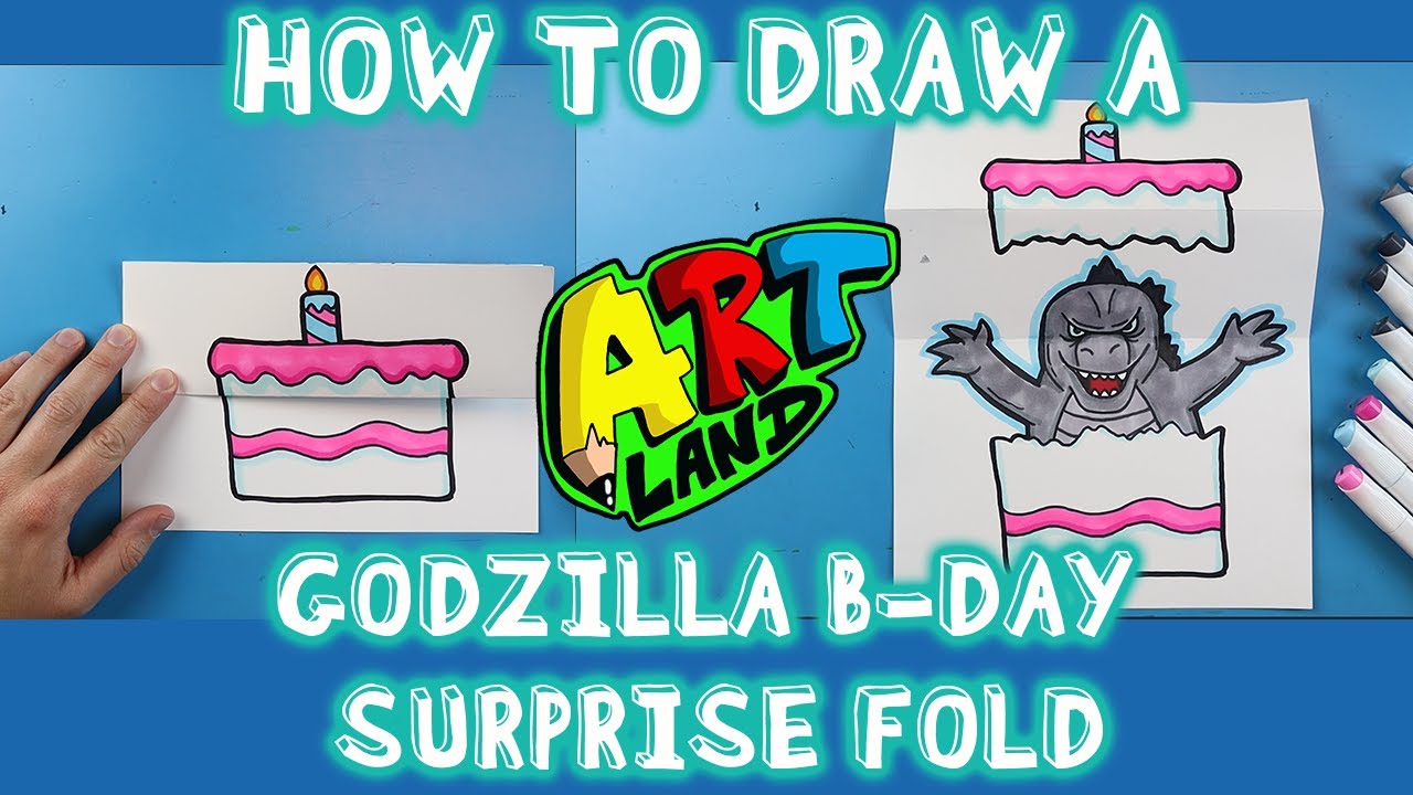 How to Draw GODZILLA BIRTHDAY SURPRISE FOLD!!! YouTube
