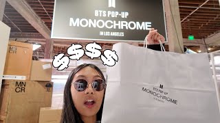 i spent over $200 at bts' monochrome LA pop up (bts vlog)