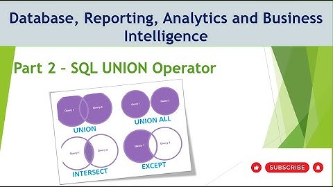 2 - SQL UNION Operator | UNION | UNION ALL I INTERSECT | EXCEPT