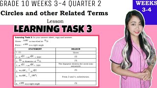 PROVING TRIANGLE INSCRIBED IN A CIRCLE | Learning Task 3