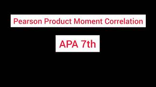 Pearson product moment correlation table|APA 7th