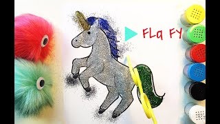 Unicorn with Glitter coloring | DOG | worm | BEE | Art for Kids hub Unicorn screenshot 1