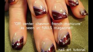 nail french manicure nails designs chevron tips august fall center moses robin dark purple diagonal gold easy autumn pink tip