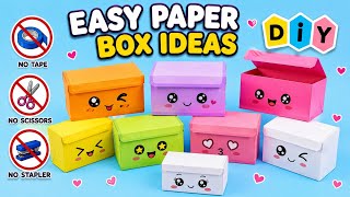 DIY Origami Paper Box | How to make cute paper box | No Tape Paper Craft|Cute box ideas|School craft