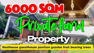 V1278-26 Private farm property 6000 SQM Titled Resthouse guesthouse  pavilion gazebo fruit trees