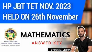 HP JBT TET SOLVED PAPER HELD ON 26 NOVEMBER 2023 MATHS SECTION