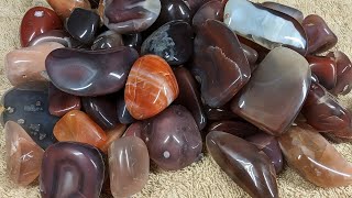 Tumbling Mozambique agates from the Rock Shed